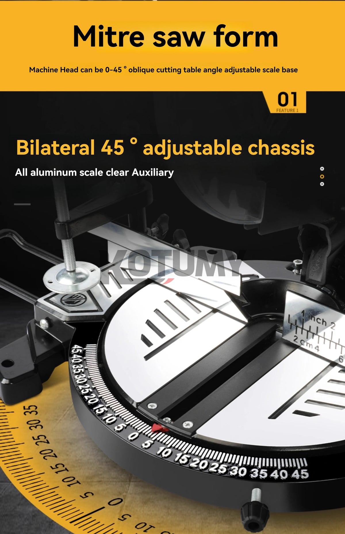KOTUMY Multifunction Miter Saw | 45° Cutting | 220V