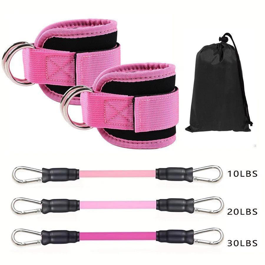 Bandas de Resistencia con Tobillar | Fitness, Glúteos y Cadera, Gym y Casa