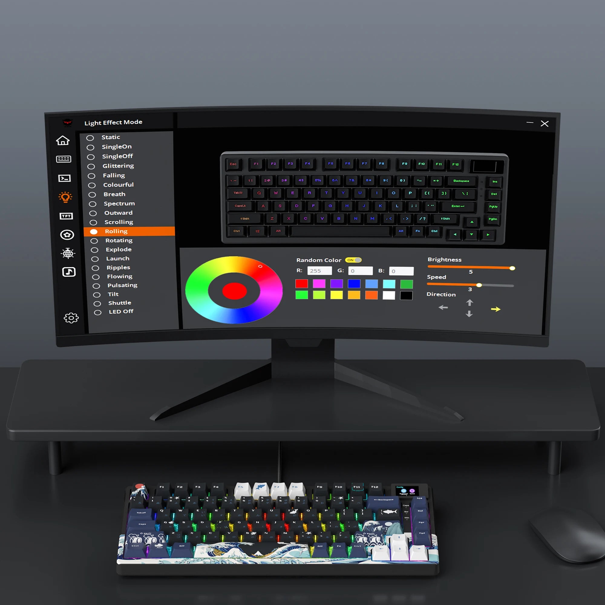 Teclado Mecánico Gaming Womier 75% | OLED | Gasket | Hot-Swap | PBT Pudding RGB | PC/Mac | Womier 75% Mechanical Gaming Keyboard OLED Gasket Hot-Swap PBT Pudding RGB