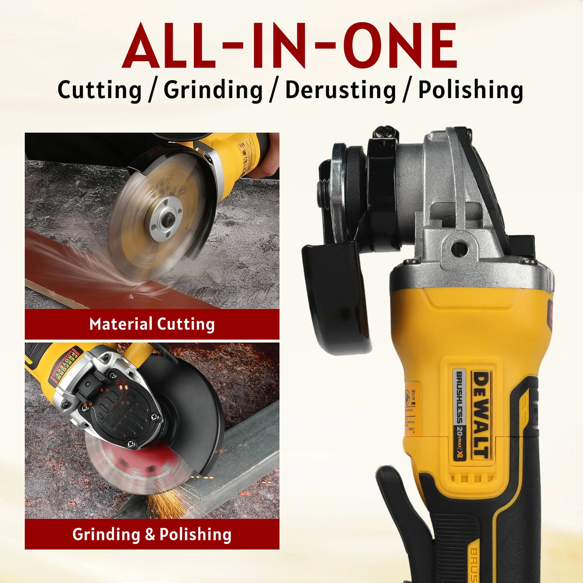 DEWALT-Compatible DCG405 | 18V Brushless Angle Grinder | 125mm