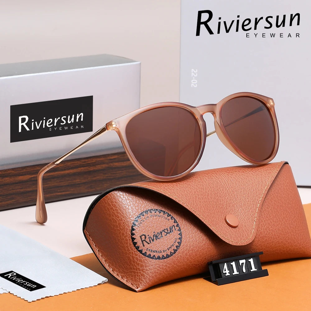 RIVIERSUN Gafas de Sol Cat Eye Polarizadas para Mujer | UV400 | Marco de Aleación | Modelo S28