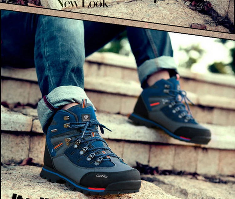Laxsesu Men's Hiking Boots | Lace-Up & Rubber Sole | Outdoor Walking