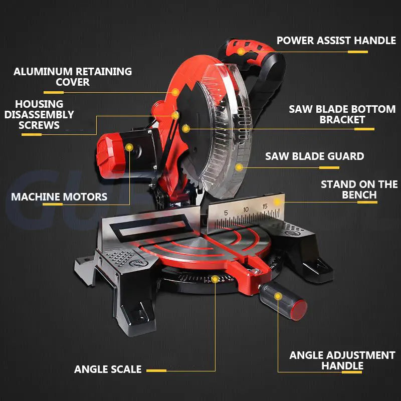 GUYX 10-Inch Miter Saw | ±45° Cutting | 1800W