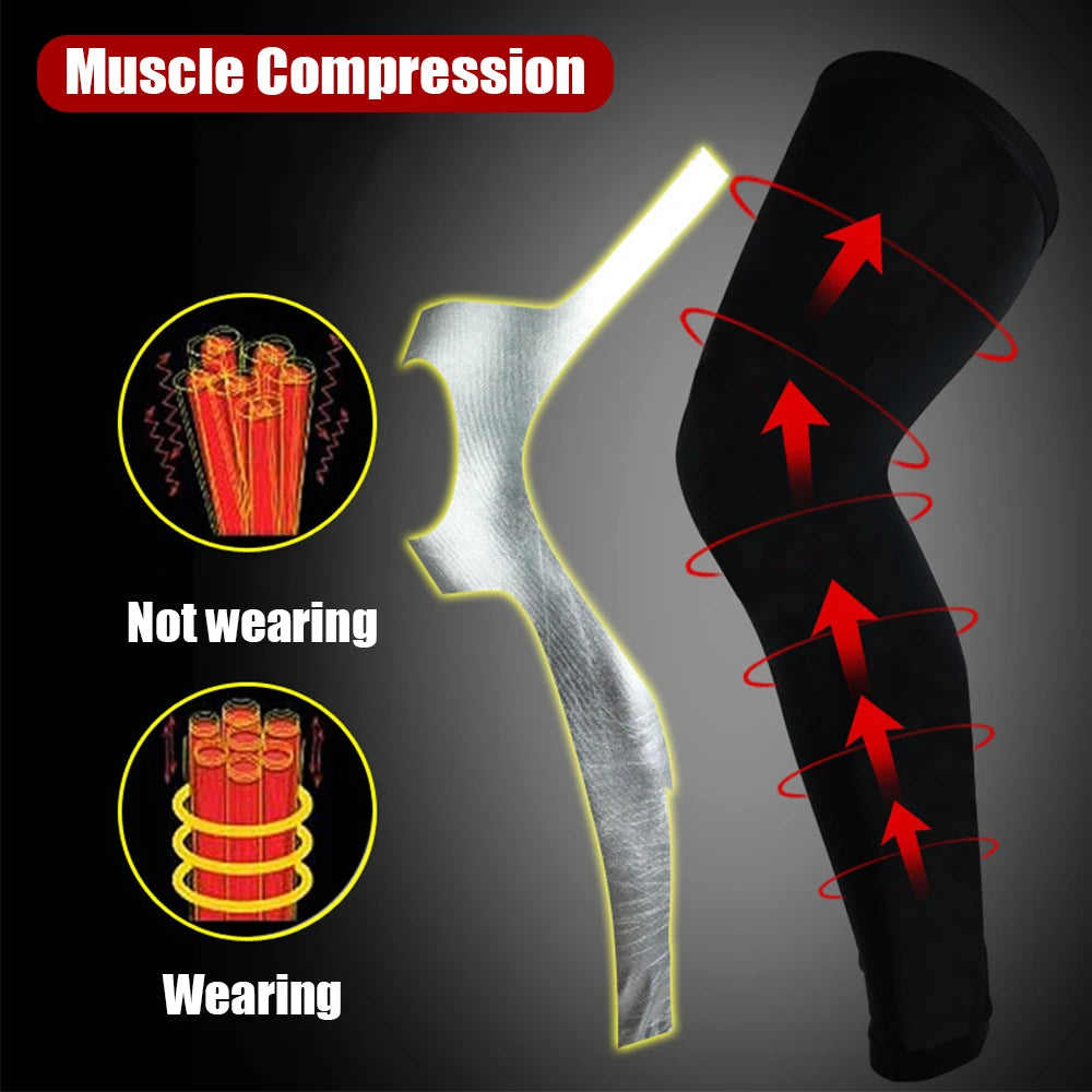 Sport Leg Compression Sleeve | Knee Support & Warmers for Cycling, Running & Football | Sizes M-XL