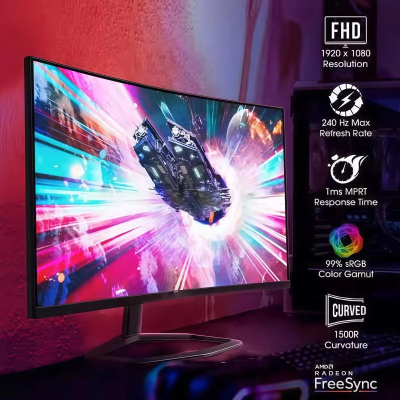 Curved IPS Gaming Monitor | 144Hz | 24–34 Inch | Monitor Curvo