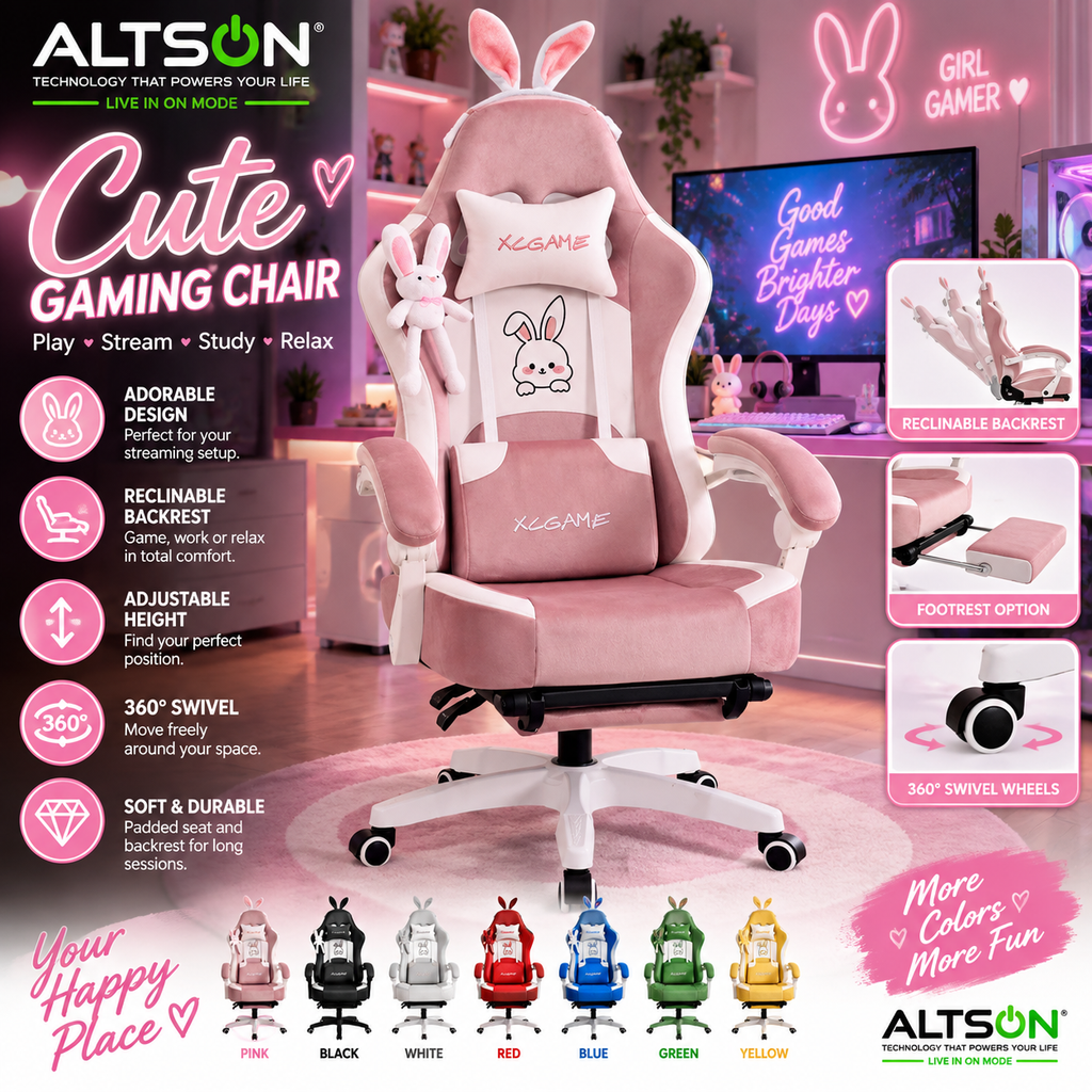 Cute Streaming Gaming Chair | Reclining | 6 Colors
