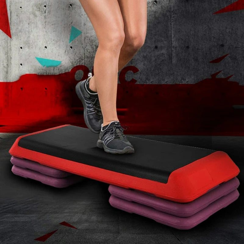 Aerobics Step Platform | 2-Level Adjustable Height | Non-Slip Fitness Stepper for Home Gym