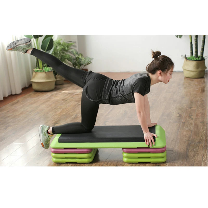 Aerobics Step Platform | 2-Level Adjustable Height | Non-Slip Fitness Stepper for Home Gym