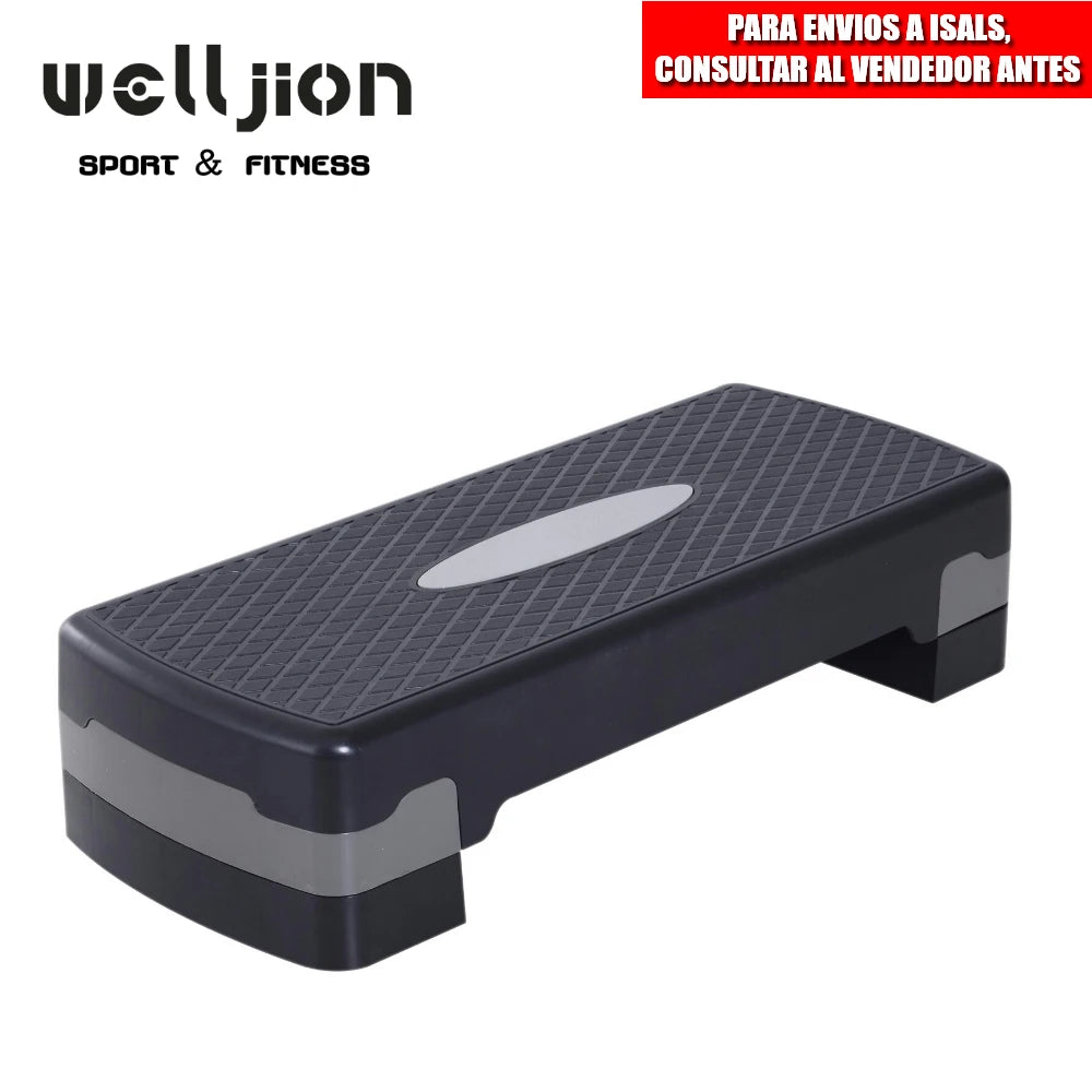 Aerobics Step Platform | 2-Level Adjustable Height | Non-Slip Fitness Stepper for Home Gym