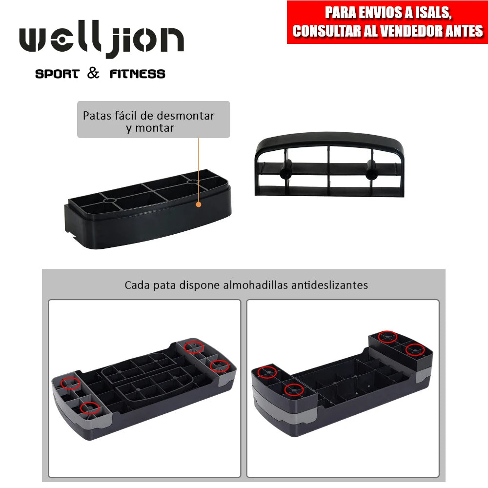 Aerobics Step Platform | 2-Level Adjustable Height | Non-Slip Fitness Stepper for Home Gym