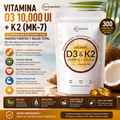 Vitamina D3 10,000 UI + K2 MK-7 200 mcg | Micro Ingredients | Vitamin D3 10,000 IU + K2 MK-7