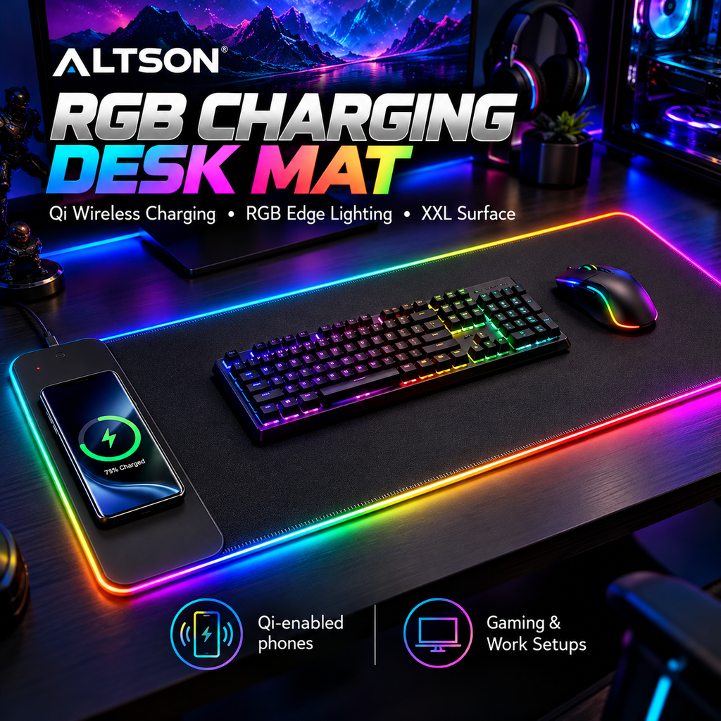 XXL RGB Gaming Mouse Pad | 10W Qi Wireless Charging
