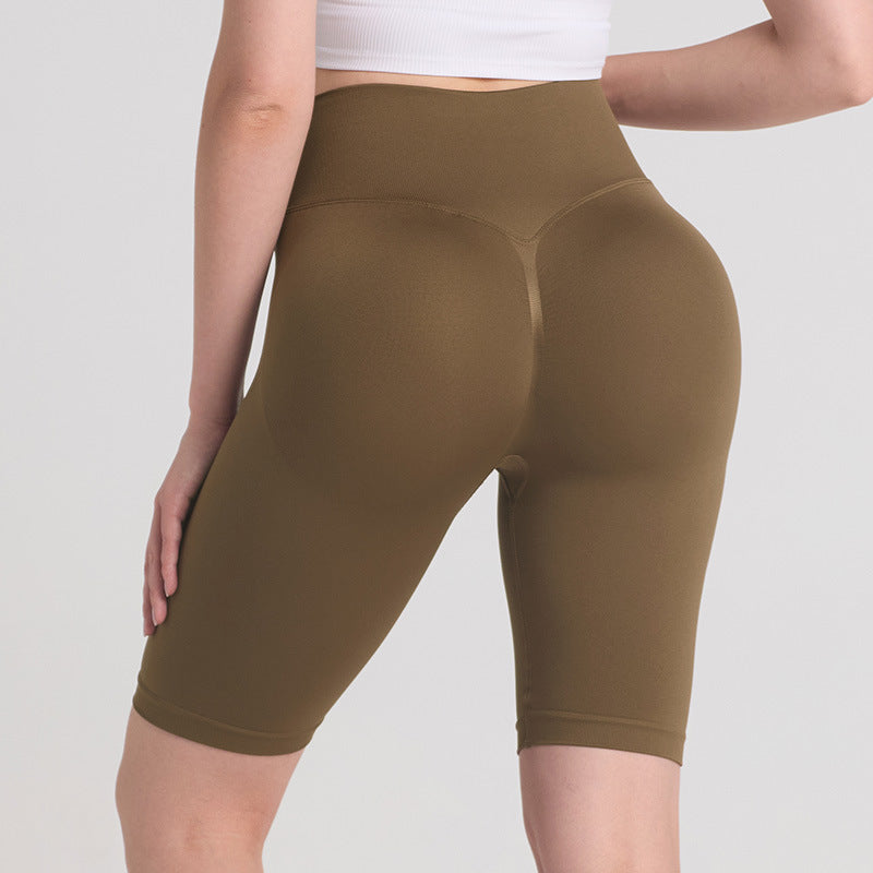 Shorts Yoga Running Mujer Cintura Alta Compresión 95% Nylon 5% Spandex Hip Lifting Moisture-Wicking 5" 14 Colores S-L | Women High Waist Compression Yoga Running Shorts