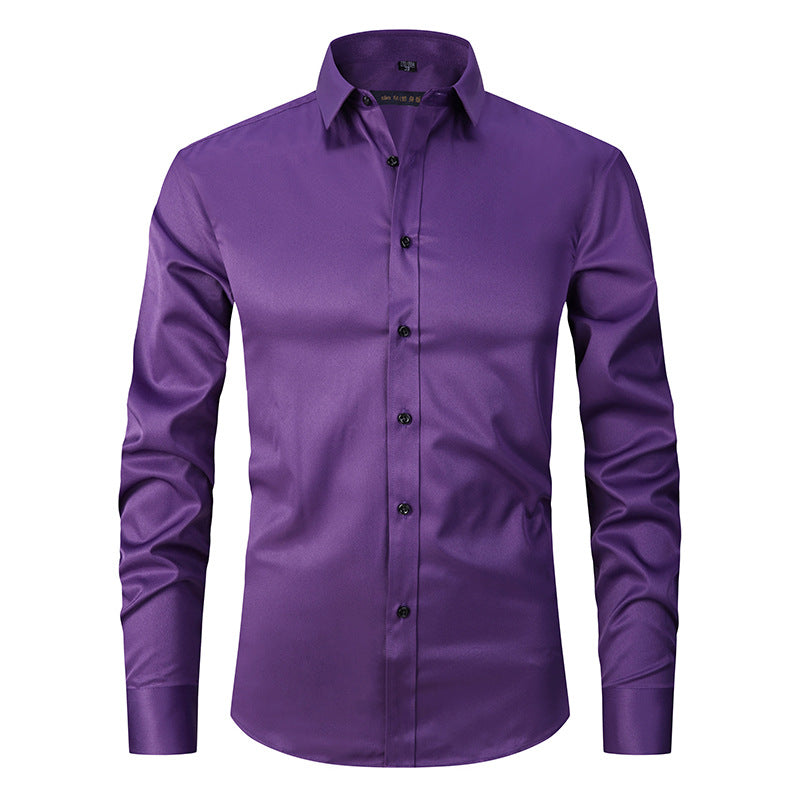 Men's 4-Way Stretch Business Dress Shirt | Anti-Wrinkle | Slim Fit | XS-3XL | 9 Colors