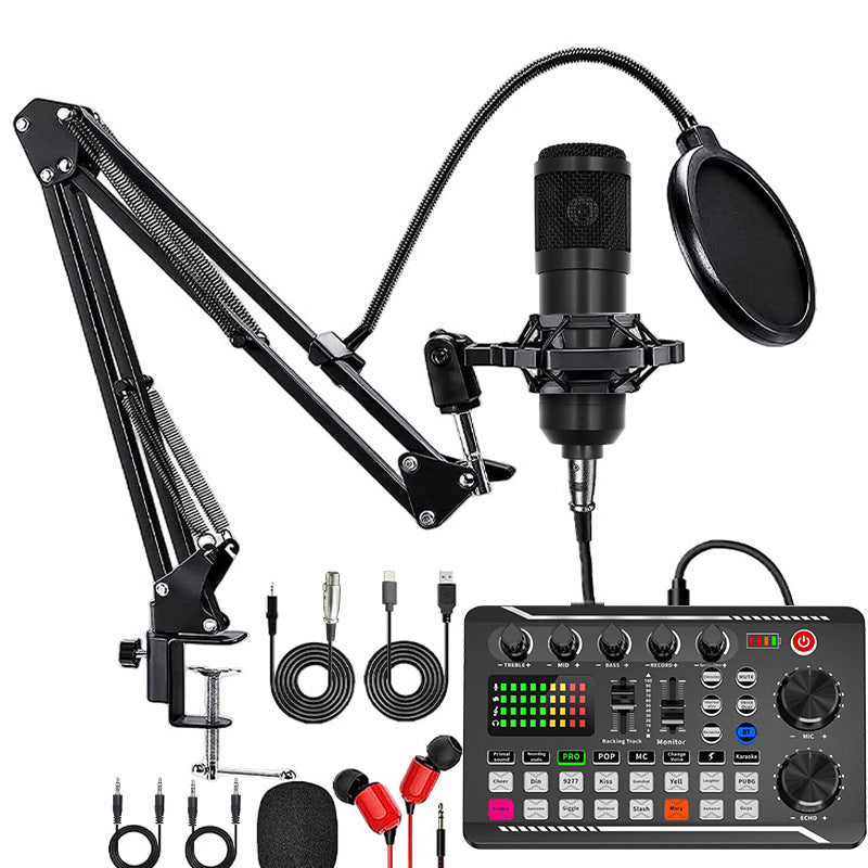 Professional Microphone & Sound Card Combo | Streaming, Karaoke & Recording