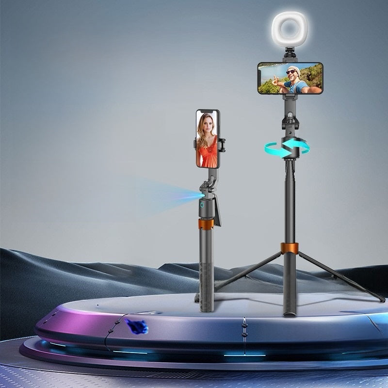 Gimbal Selfie Stick con IA y Seguimiento Facial – 1.8m, Rotación 360°, Streaming y Vlogging