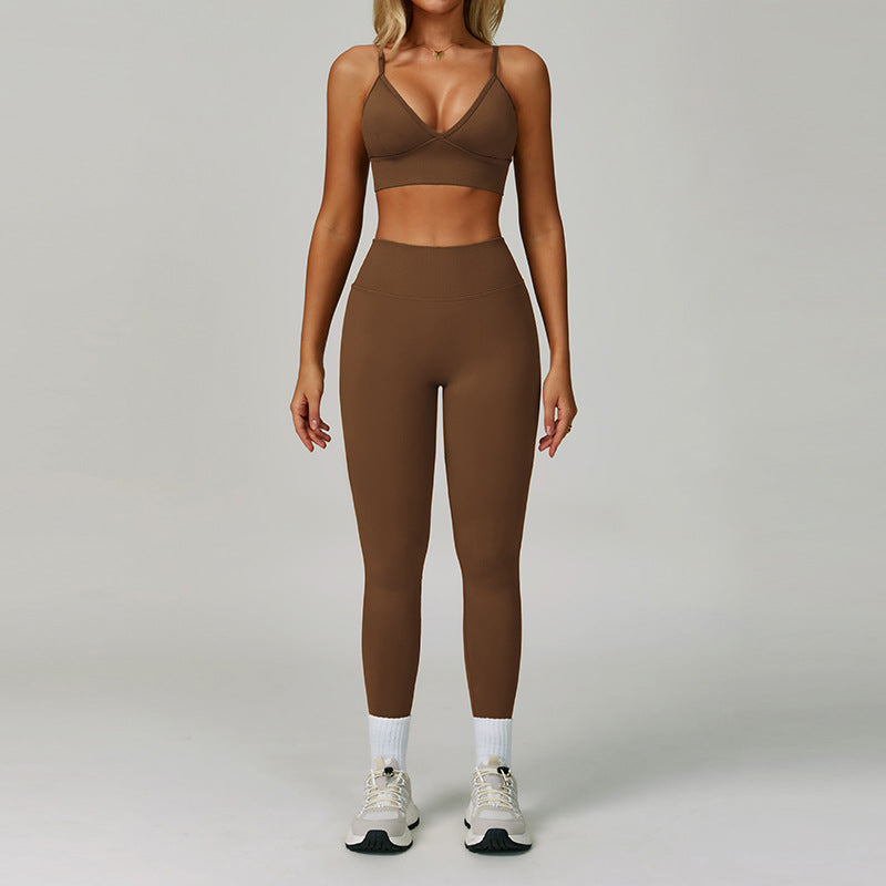 Conjunto Yoga Mujer Sin Costuras 90% Nylon 10% Spandex Moisture-Wicking Bra + Shorts/Pants o Jacket + Shorts 8 Colores S-XL | Women Seamless Yoga Set