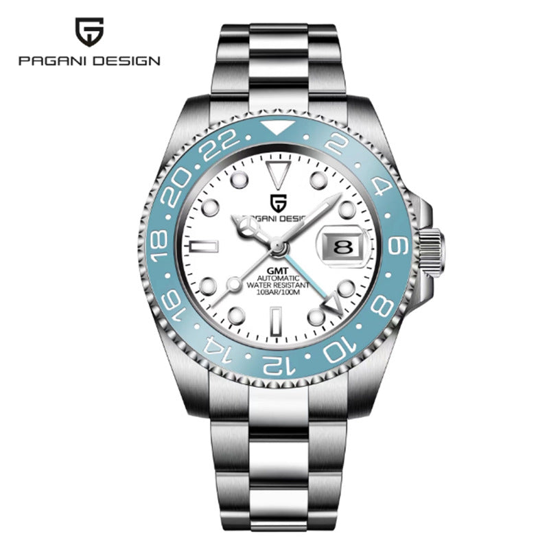 Reloj Mecánico GMT PAGANI DESIGN – Cristal Zafiro, Luminoso, 100m, 24 Estilos