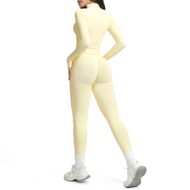 Conjunto Yoga Mujer Sin Costuras 90% Nylon 10% Spandex Moisture-Wicking Bra + Shorts/Pants o Jacket + Shorts 8 Colores S-XL | Women Seamless Yoga Set