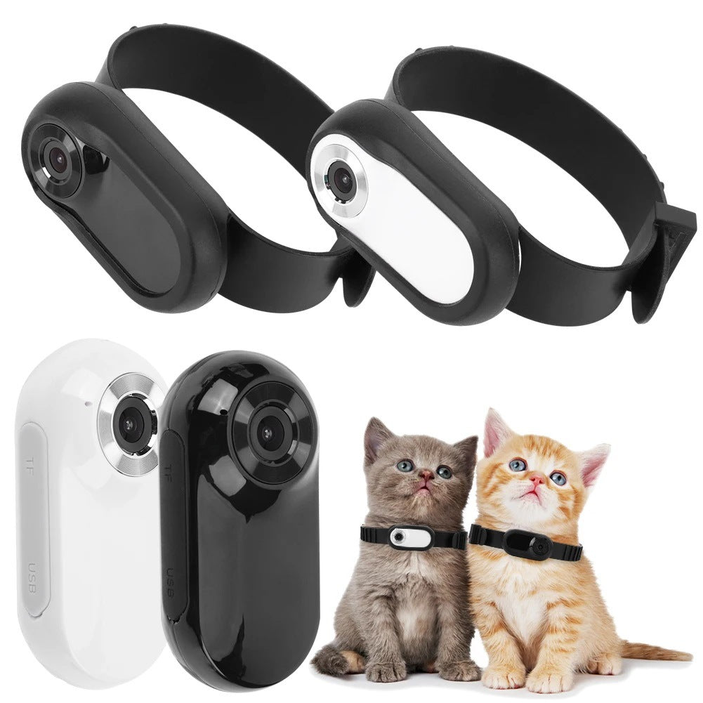 Mini Cámara de Acción para Mascotas 1080P Gran Angular – Grabadora Compacta con Collar