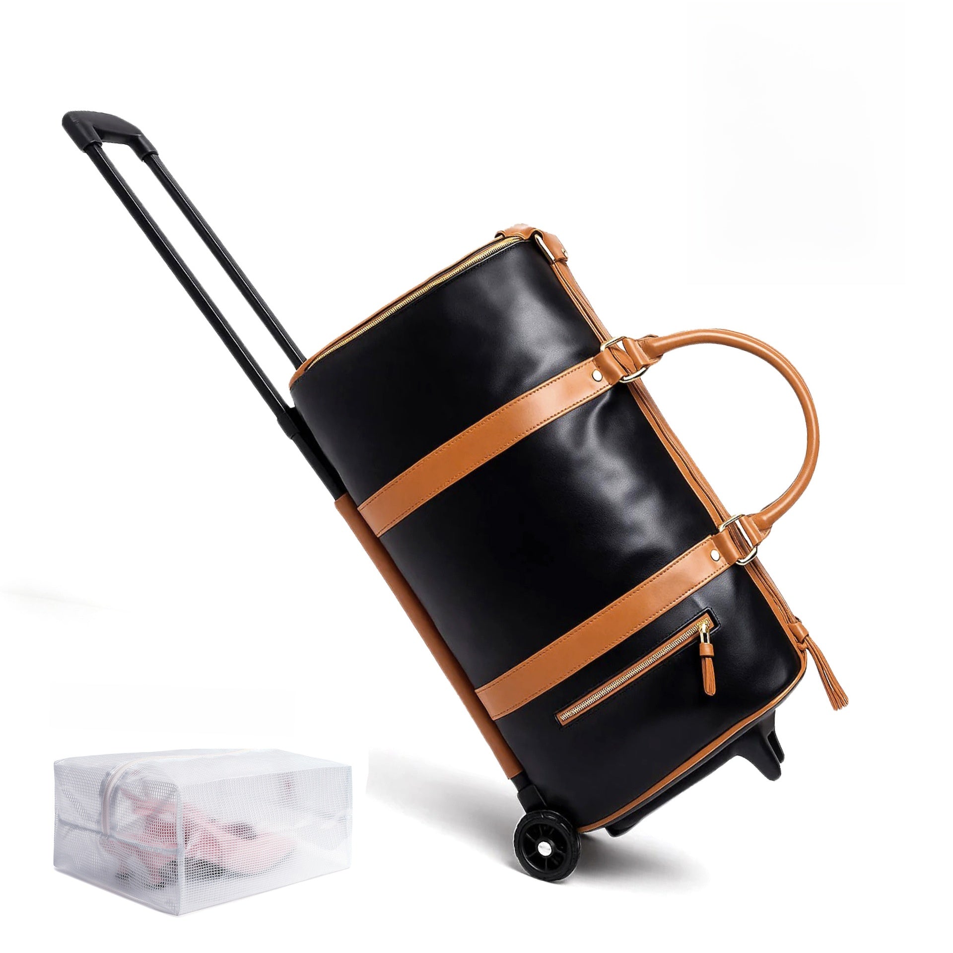 Maleta Trolley Plegable de Viaje – PU 36-55L, Impermeable, Antirrobo, 5 Colores