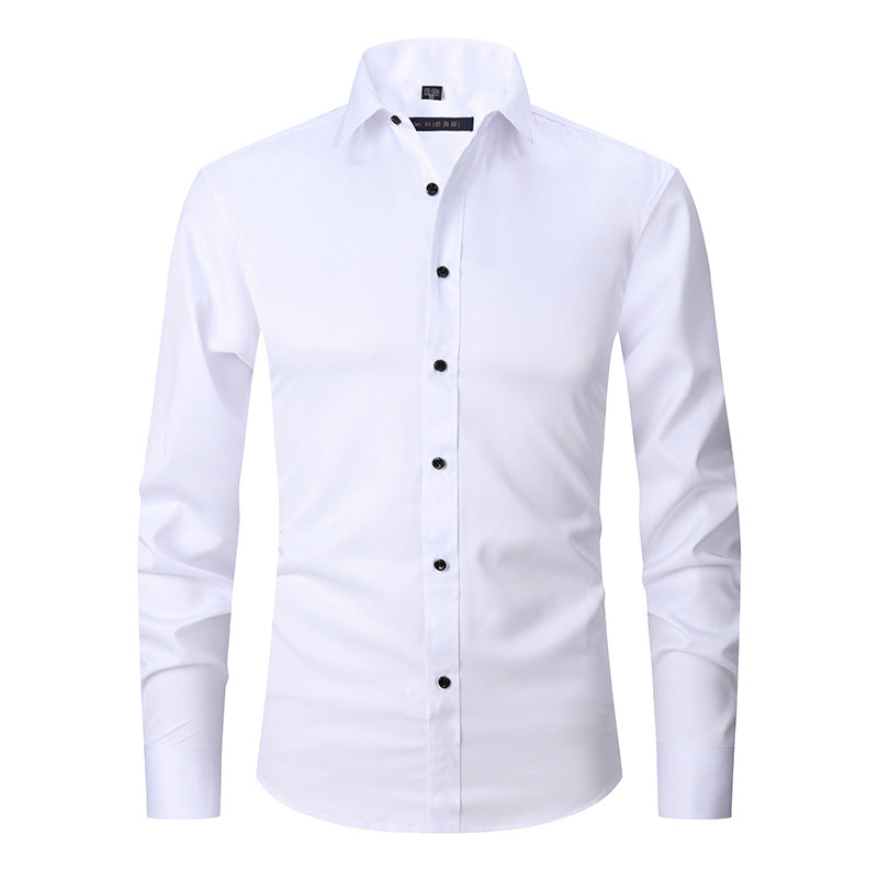 Men's 4-Way Stretch Business Dress Shirt | Anti-Wrinkle | Slim Fit | XS-3XL | 9 Colors