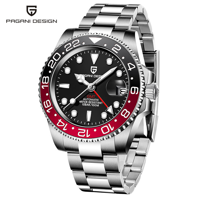 Reloj Mecánico GMT PAGANI DESIGN – Cristal Zafiro, Luminoso, 100m, 24 Estilos