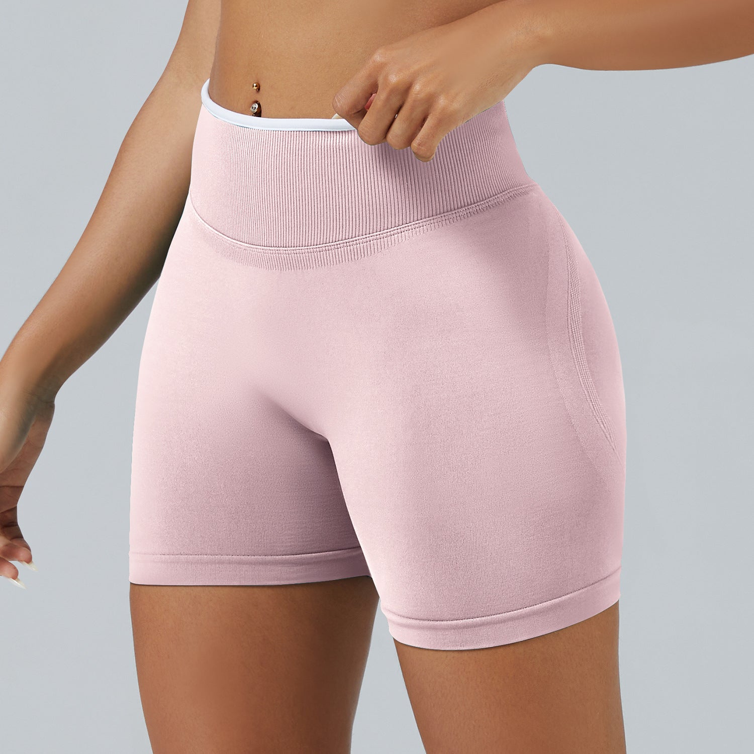 Shorts Yoga Fitness Mujer Sin Costuras 90% Nylon 10% Spandex Butt Lifting Color Block Compression XS-XL 4 Colores | Women Seamless Yoga Fitness Shorts