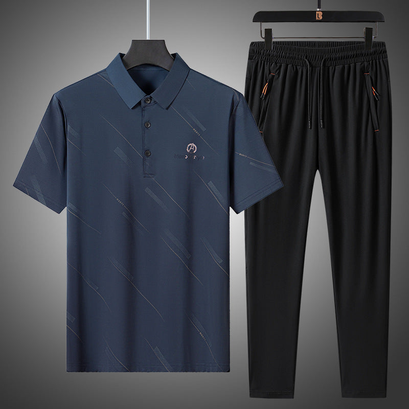Conjunto Deportivo de Verano para Hombre – Ice Silk, Secado Rápido, M a 4XL