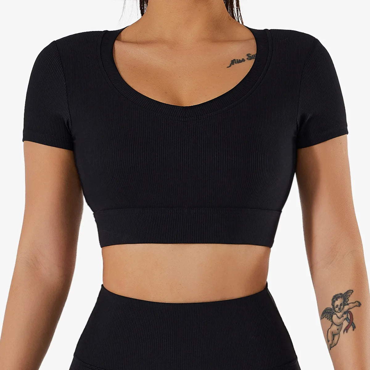 Traje Yoga Mujer 2 Piezas Sin Costuras 90% Poliéster 10% Spandex Hip Lifting Cintura Alta Top + Shorts/Pants 4 Colores S-L | Women Seamless 2-Piece Yoga Suit