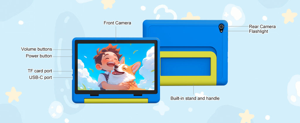 Tablet Infantil URAO 10" | Android 15 | 8GB RAM + 64GB | Octa-Core | 5000mAh | Control Parental | Con Funda