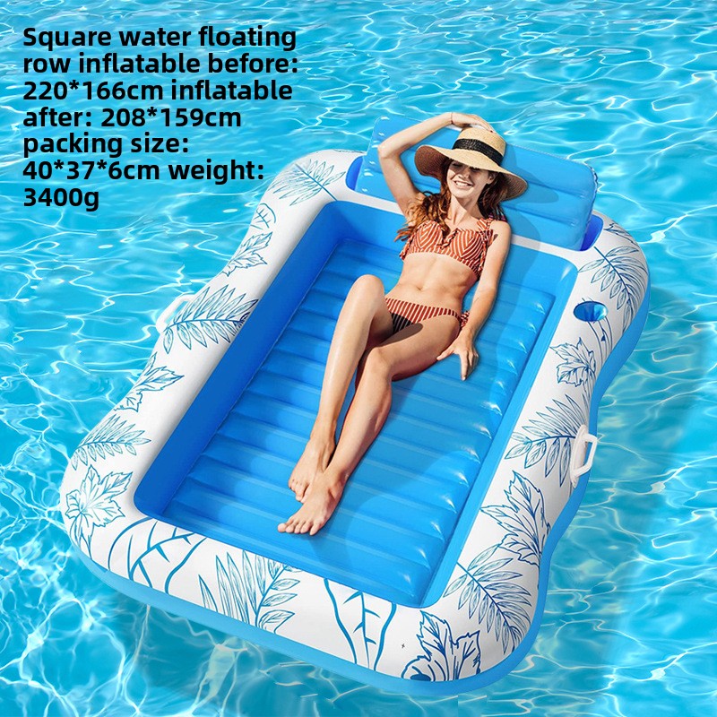 Inflatable Pool Float Bed with Cup Holder | Double | 14 Styles