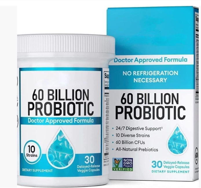 Probiótico 60 Mil Millones UFC + Enzimas Digestivas | Salud Intestinal