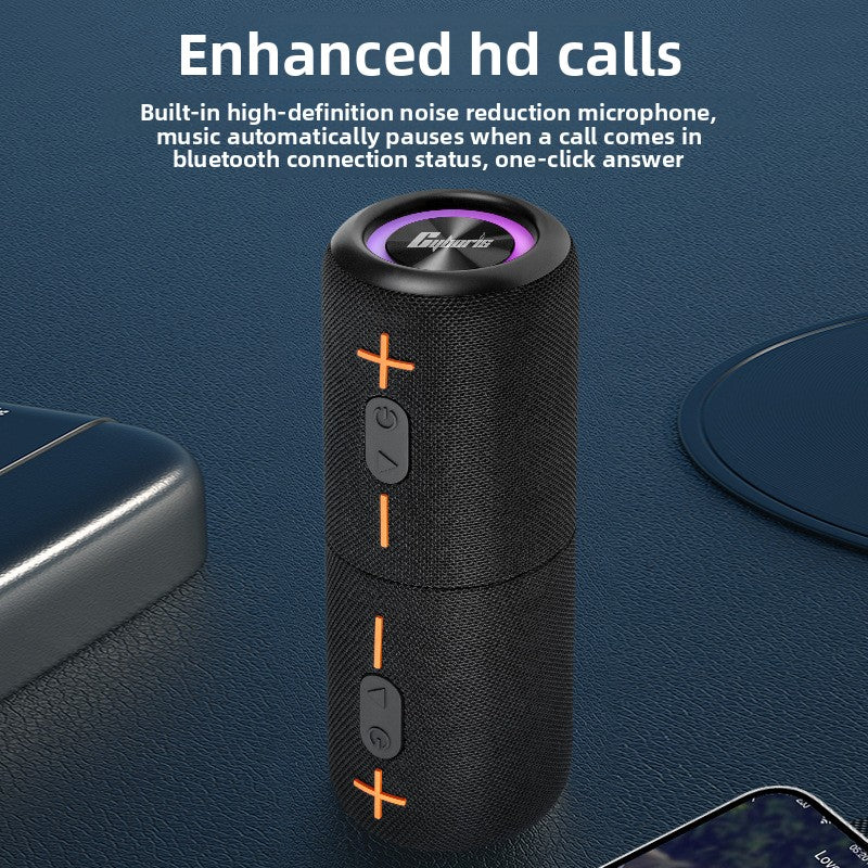 Split Fabric Bluetooth Speaker with Dual Subwoofer | IPX6 Waterproof
