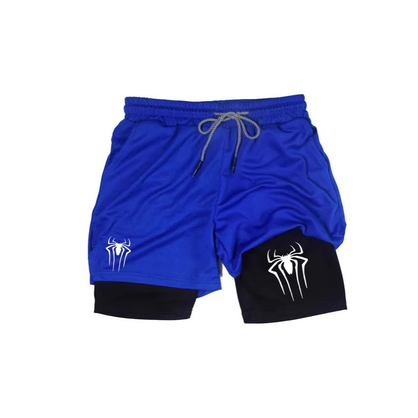 Shorts de Compresión Hombre Estampado Araña Y2K Malla Transpirable 14 Colores M-3XL | Men's Spider Print Compression Sports Shorts