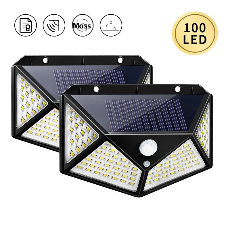 Solar Motion Sensor Wall Light | IP23 Waterproof | 100LED & 20LED | Outdoor