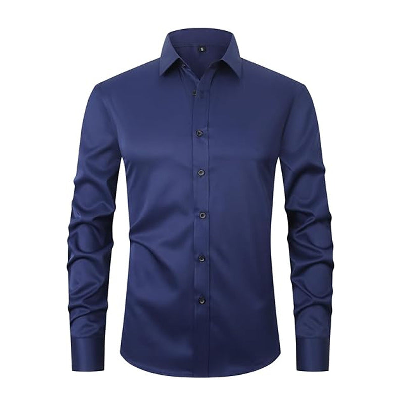 Men's 4-Way Stretch Business Dress Shirt | Anti-Wrinkle | Slim Fit | XS-3XL | 9 Colors