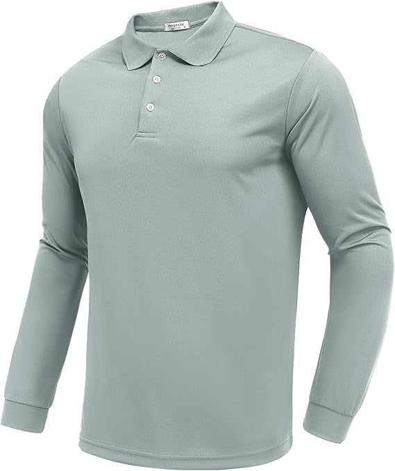 Polo Manga Larga Hombre Secado Rápido – Slim Fit, 95% Poliéster, S a XXXL
