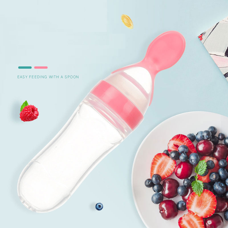 ALTSON Cuchara Biberón de Silicona para Bebés — 90ml, Libre de BPA, 5 Colores
