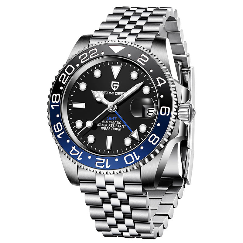 Reloj Mecánico GMT PAGANI DESIGN – Cristal Zafiro, Luminoso, 100m, 24 Estilos