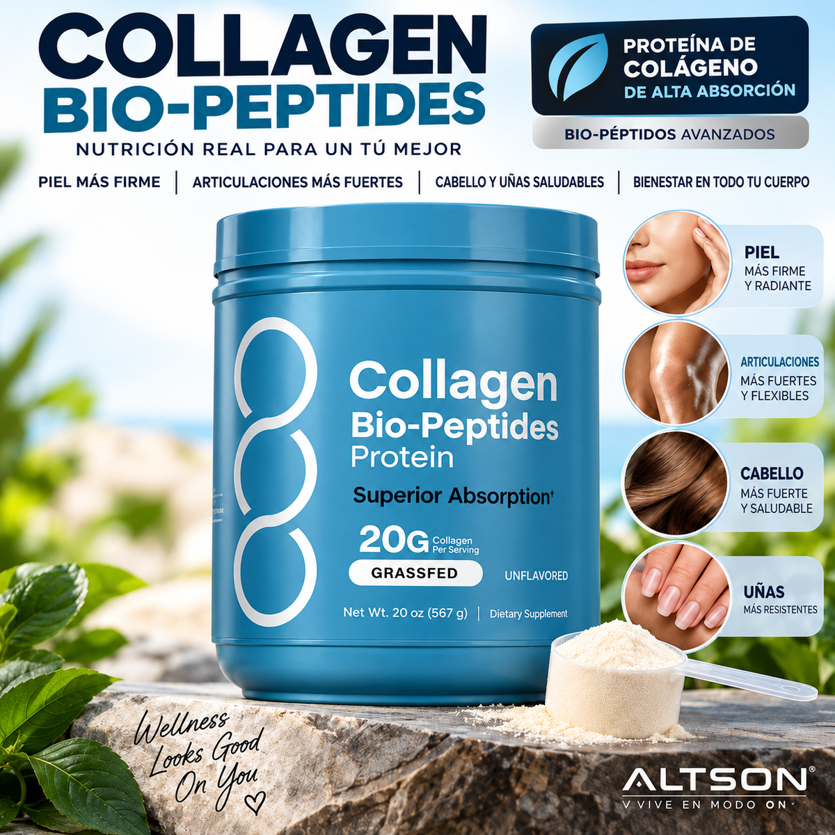 Collagen Bio-Peptides Powder 567g | High Absorption | Colágeno en Polvo