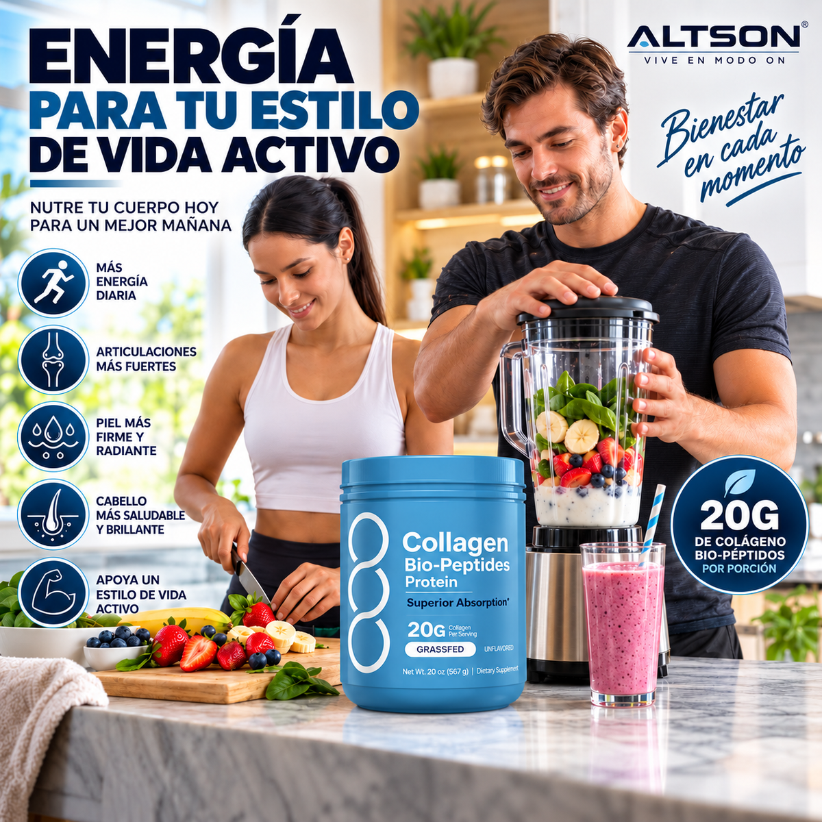 Collagen Bio-Peptides Powder 567g | High Absorption | Colágeno en Polvo