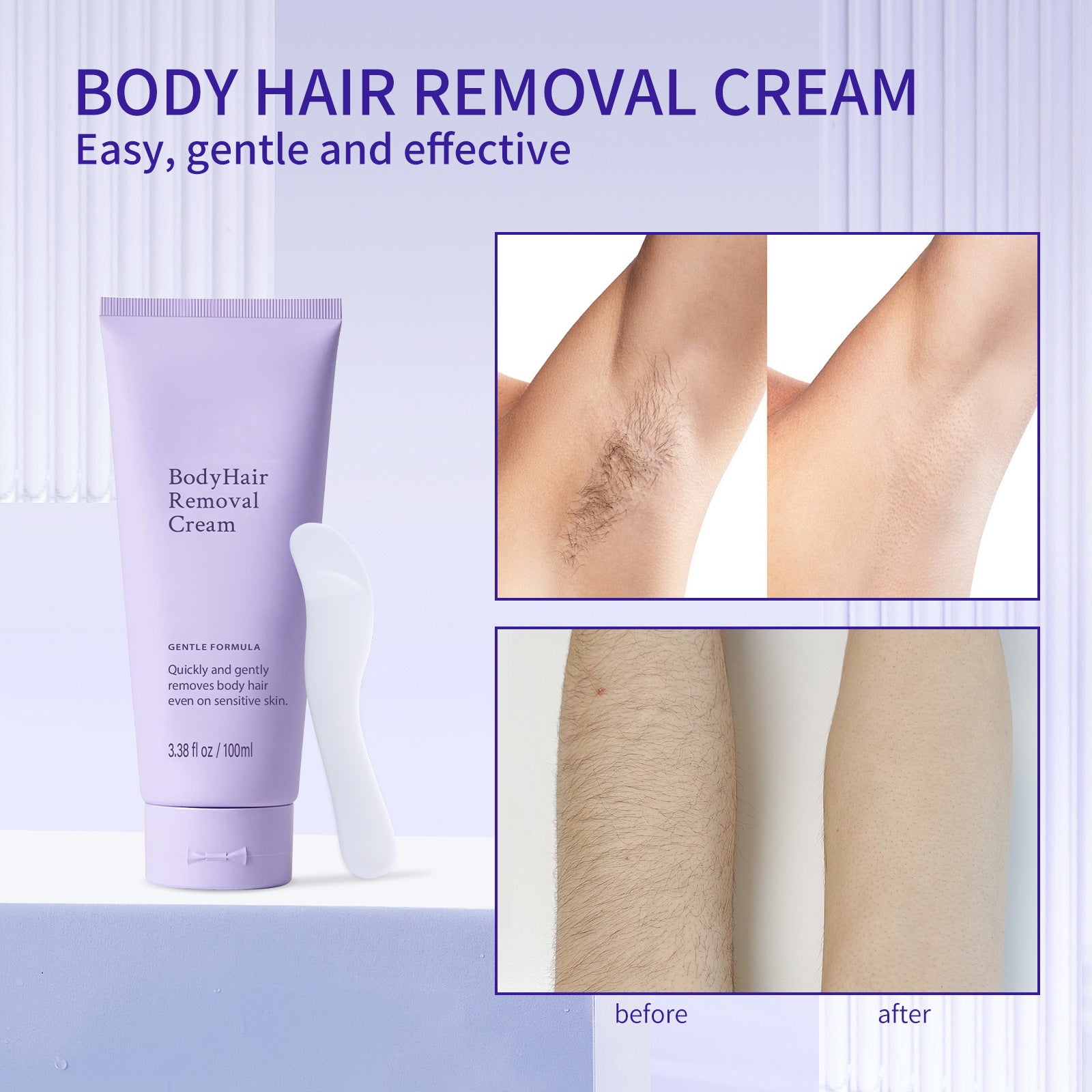 Crema Depilatoria Suave 100ml – Para Hombres y Mujeres – Cuerpo Completo