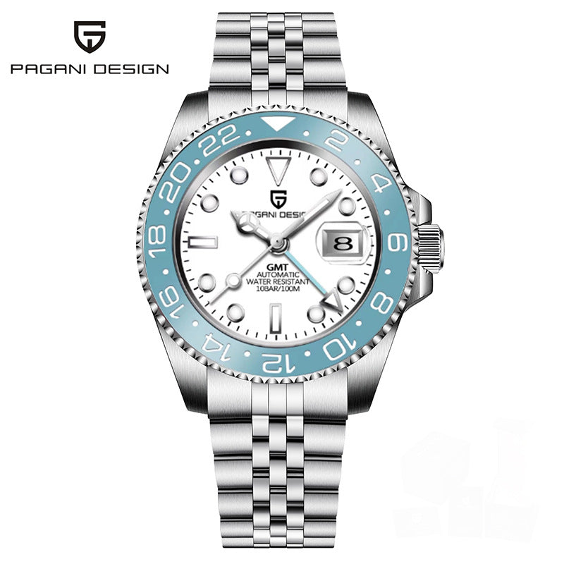 Reloj Mecánico GMT PAGANI DESIGN – Cristal Zafiro, Luminoso, 100m, 24 Estilos