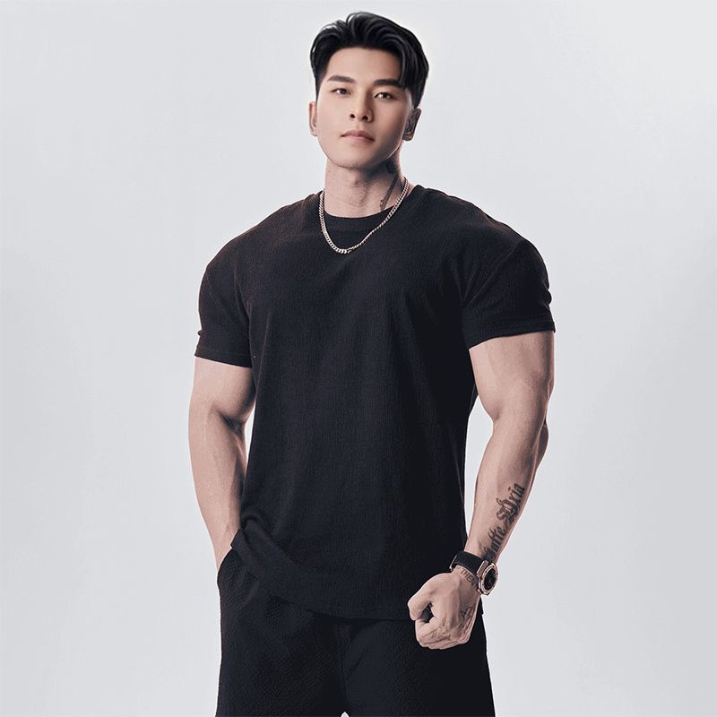 Camiseta Deportiva Casual de Manga Corta para Hombre – Cuello V o Redondo, M a XXXL
