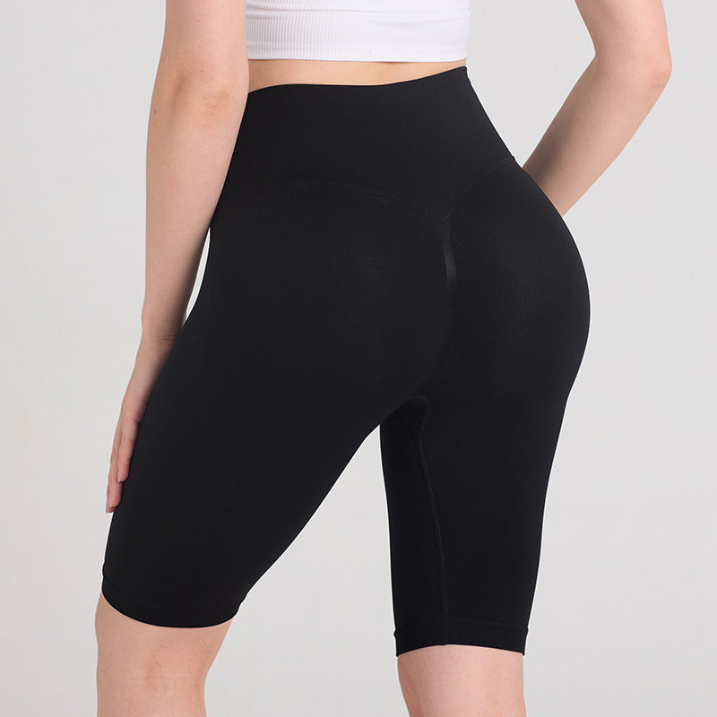 Shorts Yoga Running Mujer Cintura Alta Compresión 95% Nylon 5% Spandex Hip Lifting Moisture-Wicking 5" 14 Colores S-L | Women High Waist Compression Yoga Running Shorts