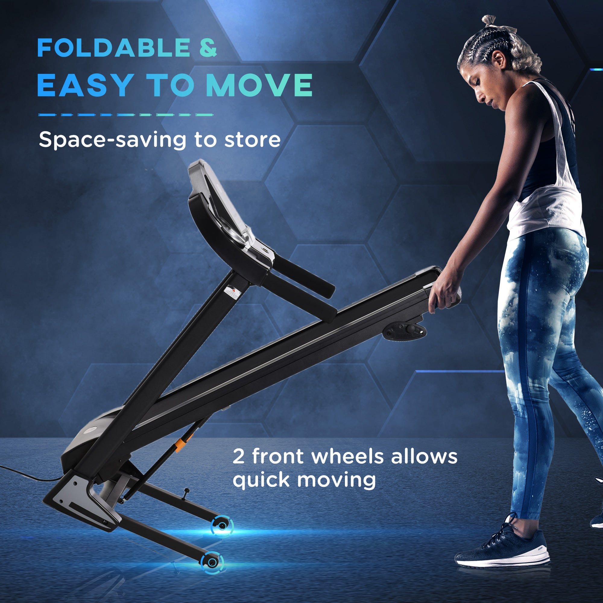 Cinta de Correr Plegable ALTSON — 2.0 HP, Inclinación Manual, 12 Programas y Pantalla LED