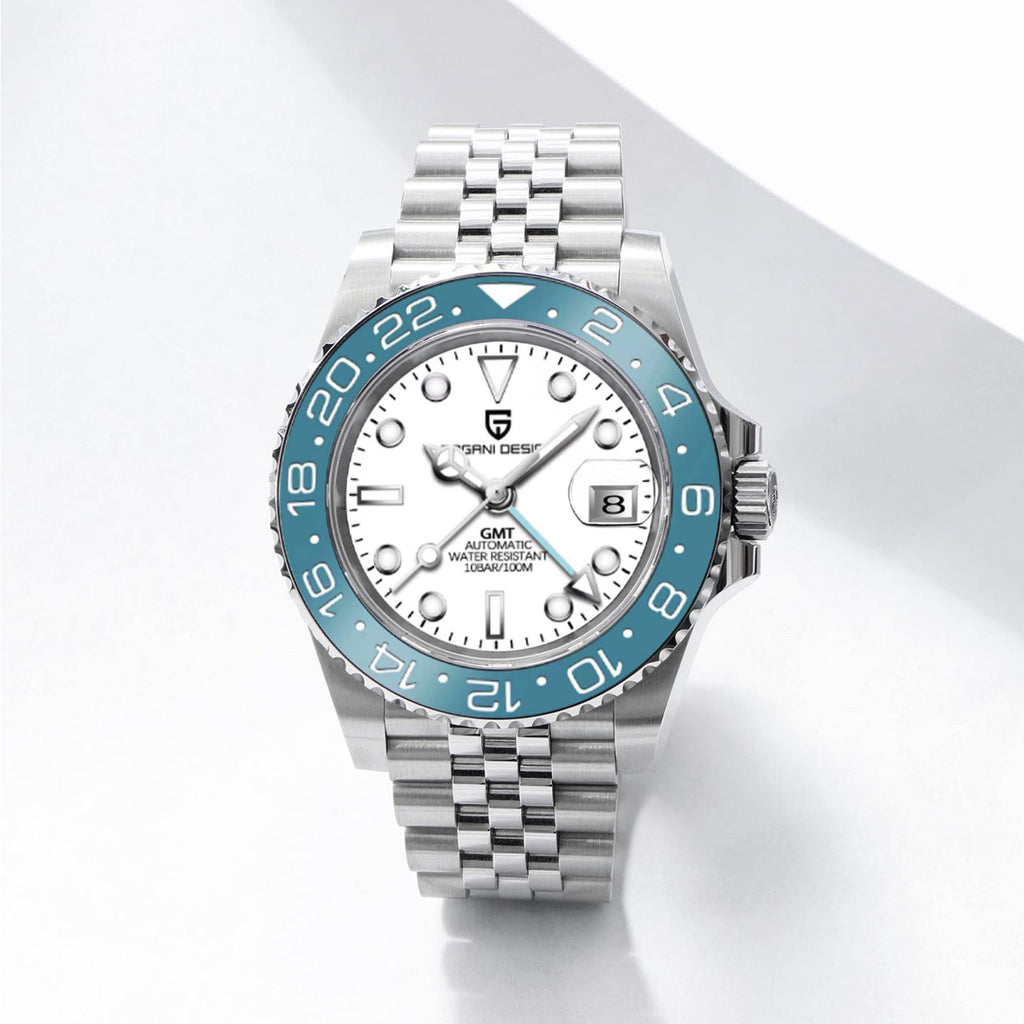 Reloj Mecánico GMT PAGANI DESIGN – Cristal Zafiro, Luminoso, 100m, 24 Estilos