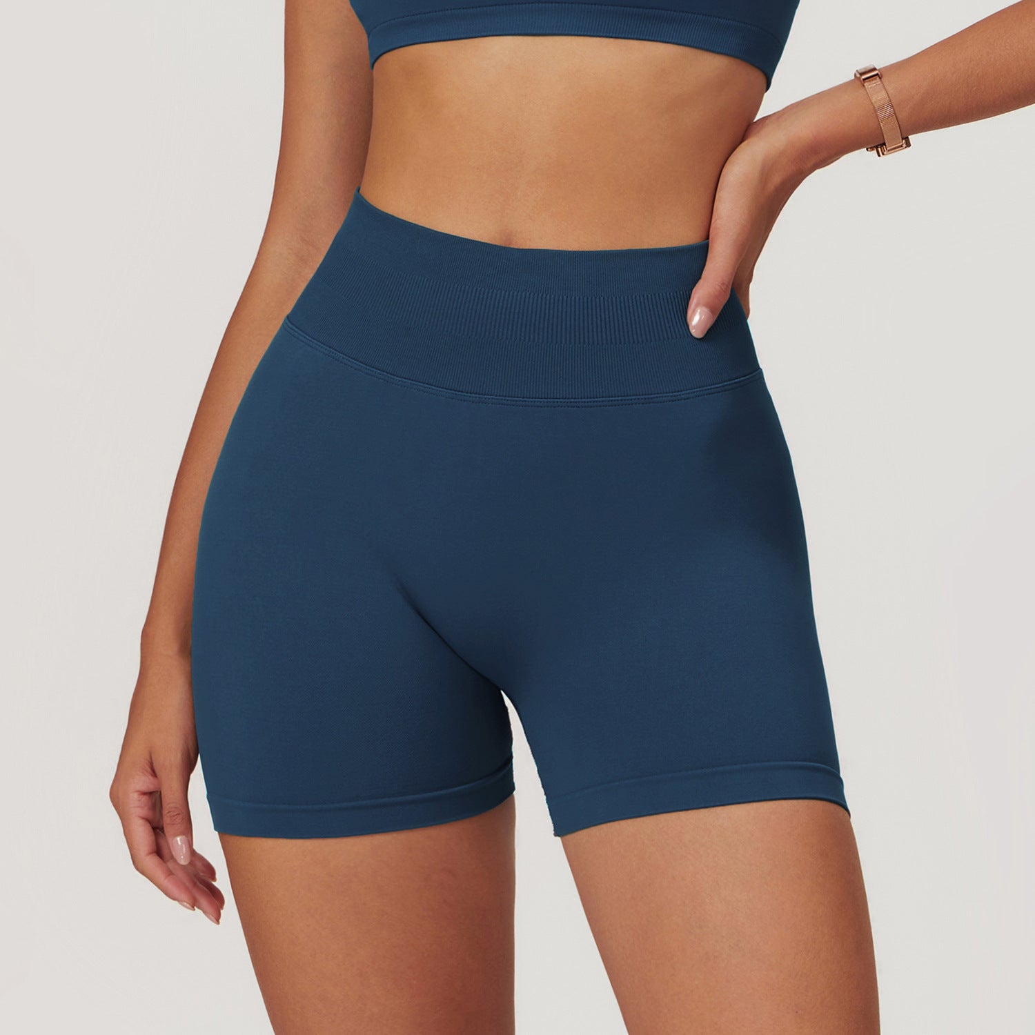 Shorts Yoga Mujer Sin Costuras Cintura Alta Levanta Glúteos 90% Nylon 10% Spandex S-XL | Women Seamless High Waist Yoga Shorts