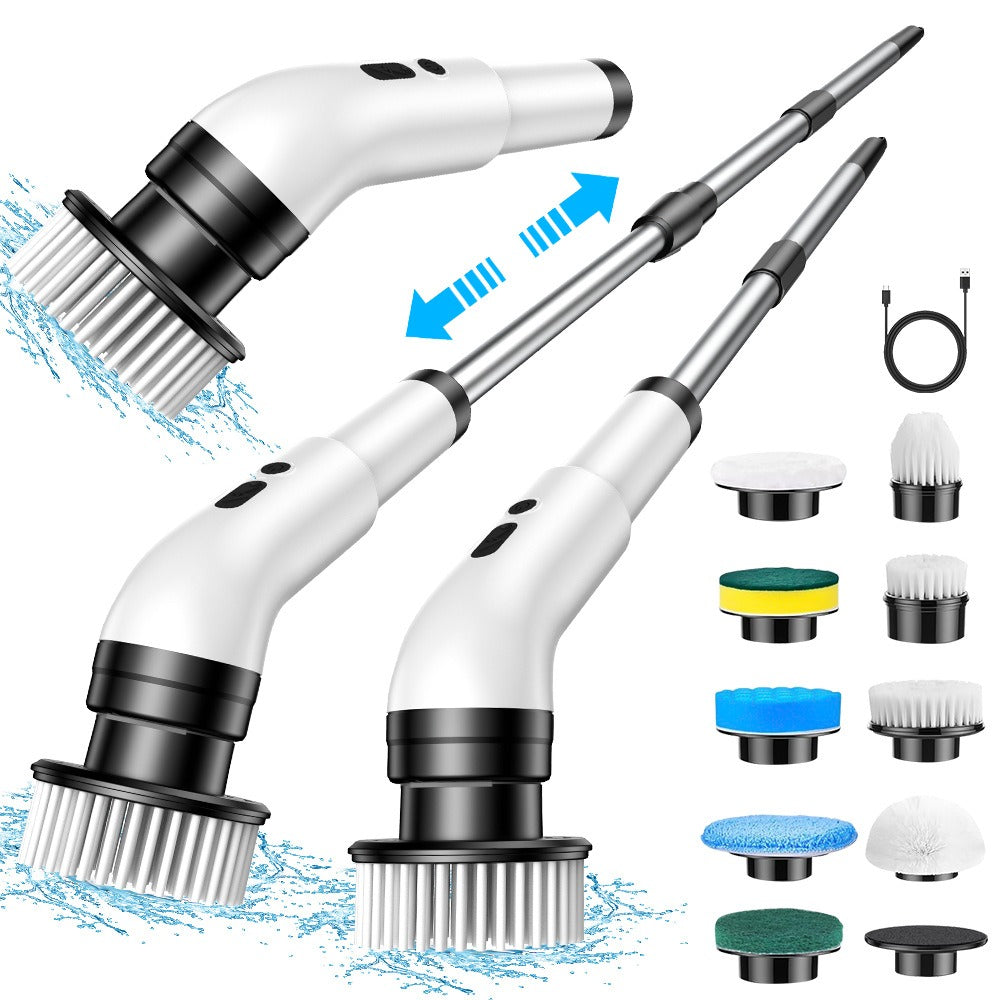 ALTSON Electric Spin Scrubber — 9 Replaceable Brush Heads, Extendable Rod & 90-Min Battery